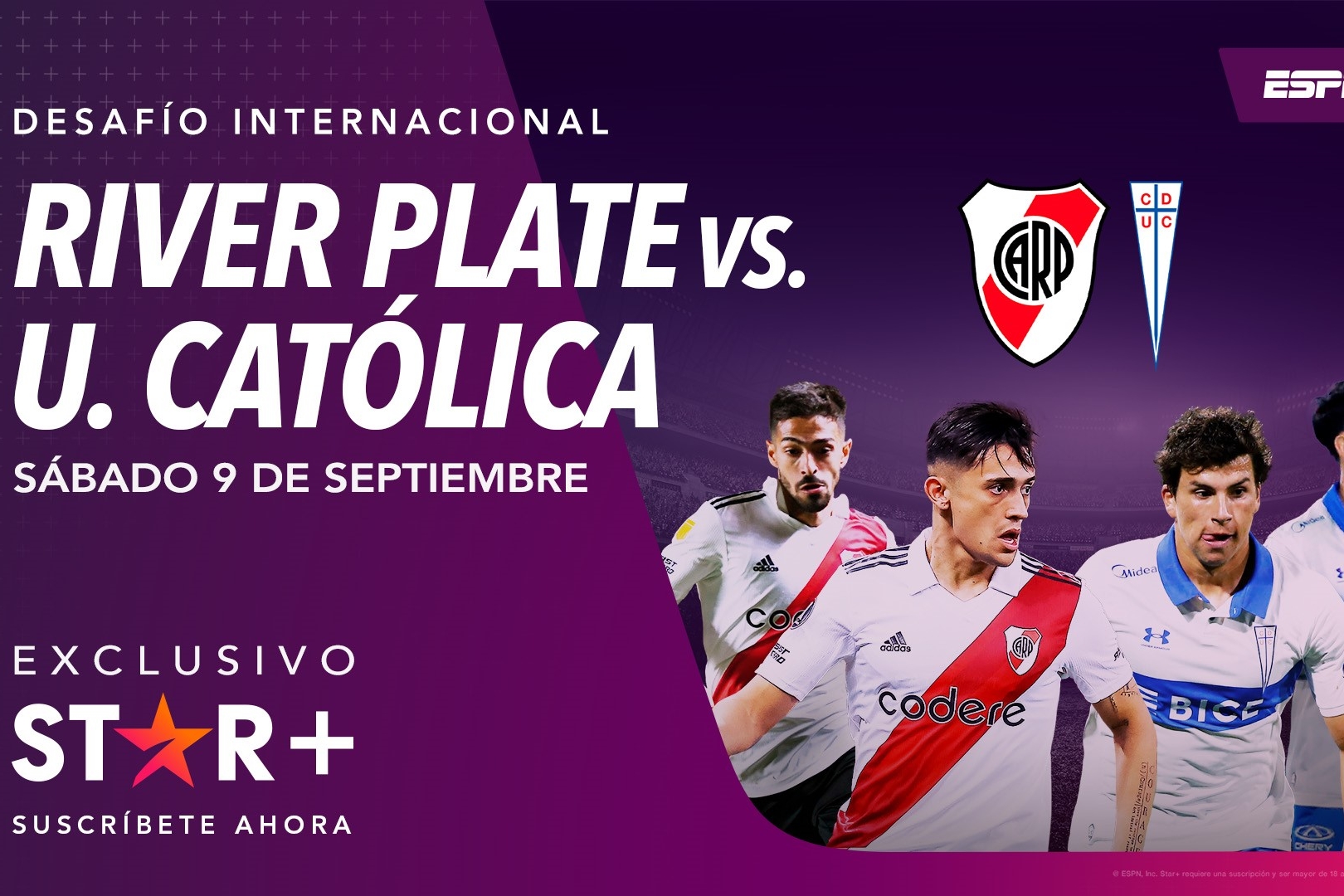Los clubes no descansan: River Plate y Universidad Católica por Star+