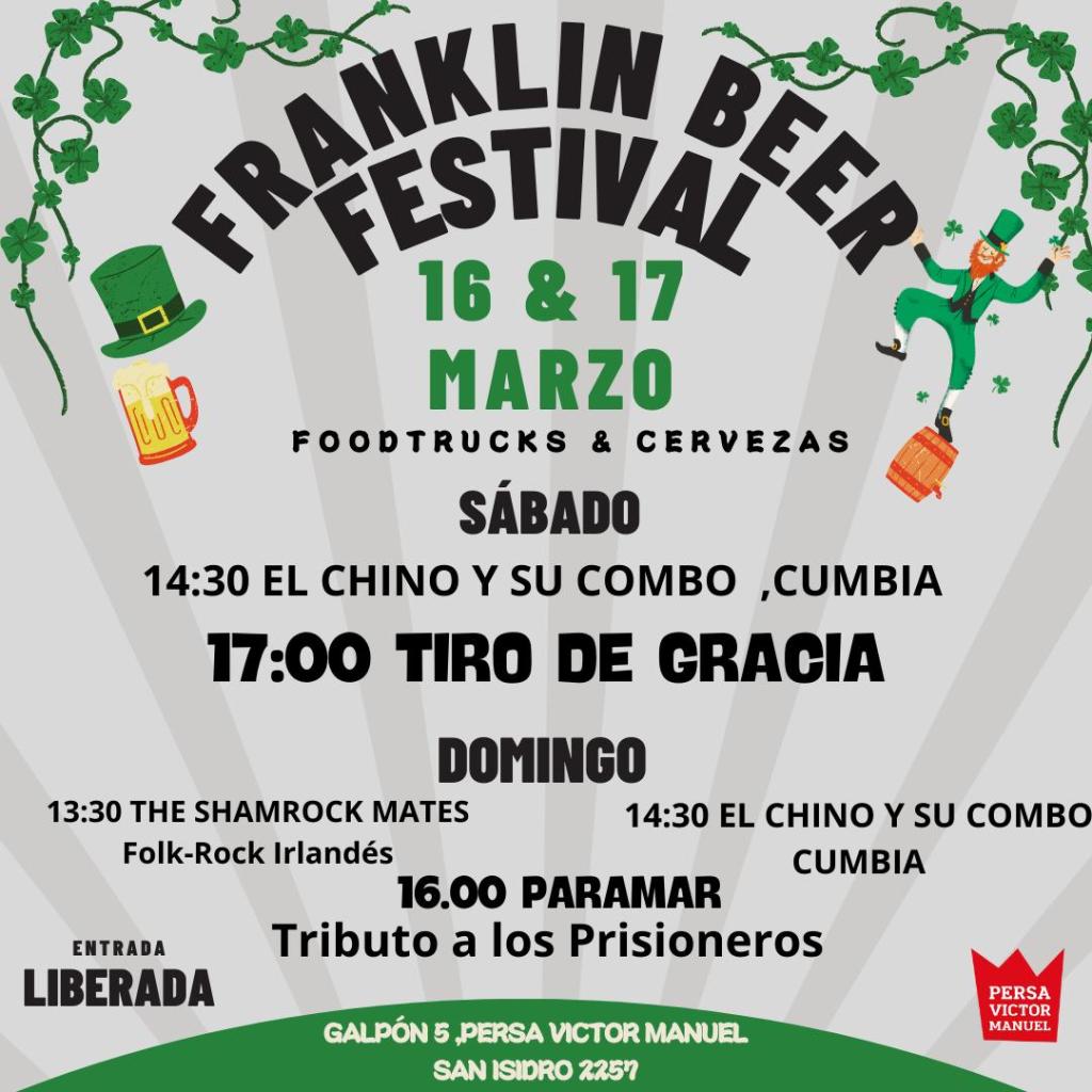 Este fin de semana, sábado 16 y domingo 17 de marzo, vuelve el festival de la Cerveza “Beer Festival” de 11.00 a 19.30 hrs con entrada liberada para el público en el Persa Victor Manuel (Barrio Franklin) para celebrar el día de San Patricio (conocido como “Saint Patrick Day’s).